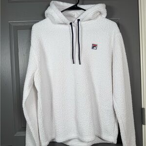 Fila Men's White Sherpa Hoodie